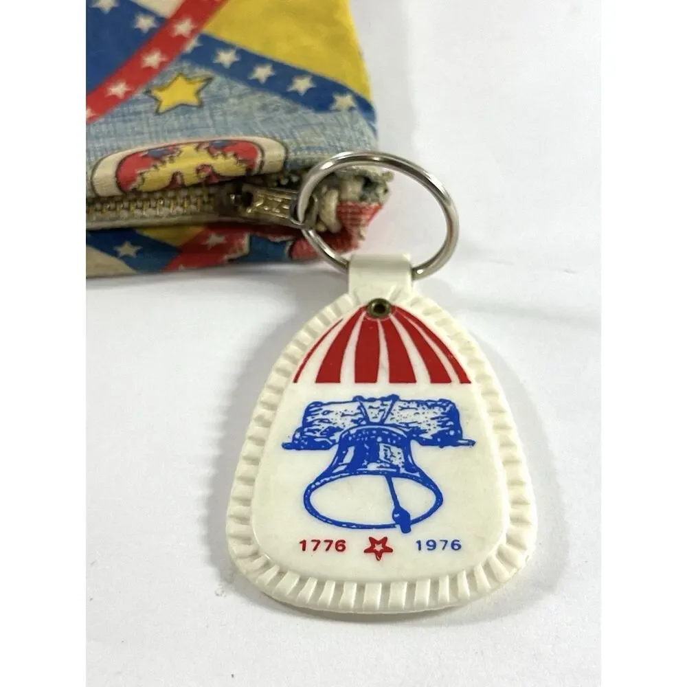 Vintage 1976 Bicentennial Coin Purse Keychain Liberty Bell Pleasant Hills Dairy